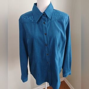 2/$15 Coldwater Creek Button Front Long Sleeve Blouse